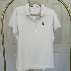 NWT Peter Millar PGA Women's White Polo Shirt